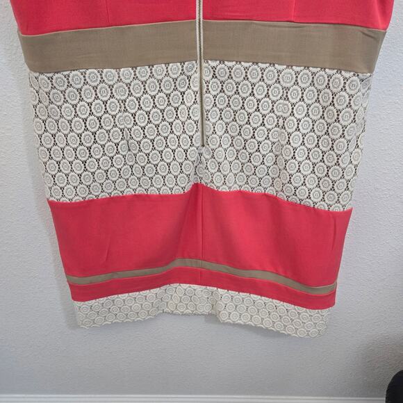 Sandra Darren Women's Sleeveless Midi Dress Pink, Tan, White Crochet  Size 20W - Picture 7 of 9
